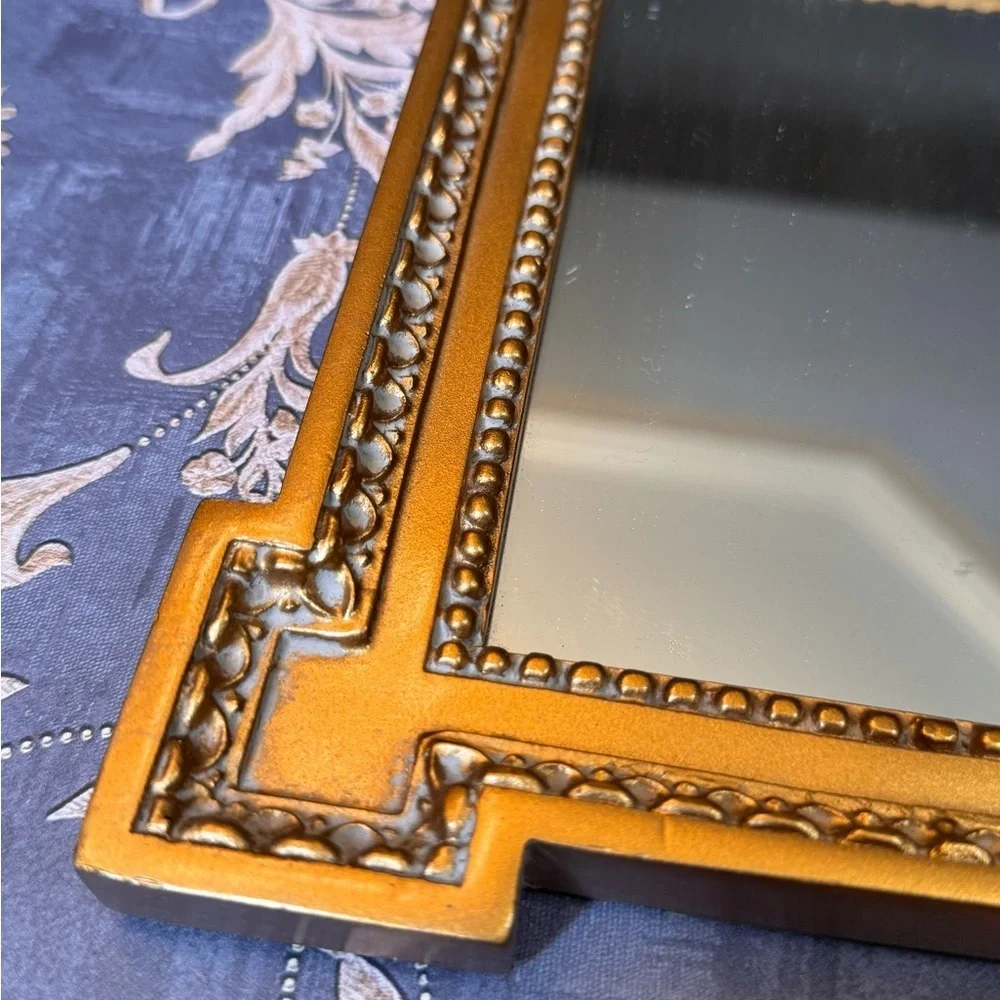 Vintage Estate Ornate Giltwood Trumeau Mirror with Cherub